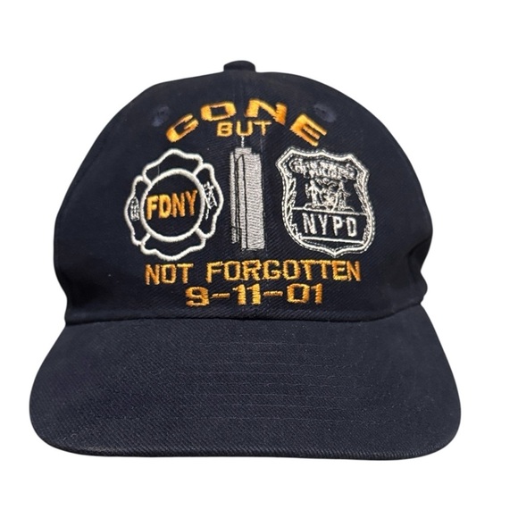 Navy Blue 9/11 Tribute gone but not forgotten 911 baseball cap embroidered NY - Picture 1 of 12